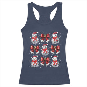 Christmas Coquette Racerback Tank Top Girly Xmas Disco Snowman Bow TS10 Navy Print Your Wear