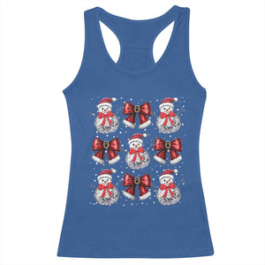 Christmas Coquette Racerback Tank Top Girly Xmas Disco Snowman Bow TS10 Royal Blue Print Your Wear