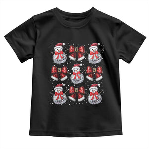 Christmas Coquette Toddler T Shirt Girly Xmas Disco Snowman Bow TS10 Black Print Your Wear