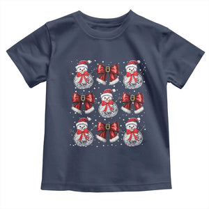 Christmas Coquette Toddler T Shirt Girly Xmas Disco Snowman Bow TS10 Navy Print Your Wear