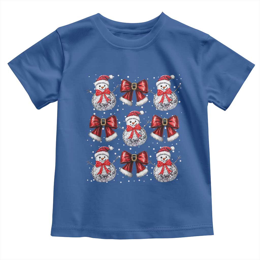 Christmas Coquette Toddler T Shirt Girly Xmas Disco Snowman Bow TS10 Royal Blue Print Your Wear