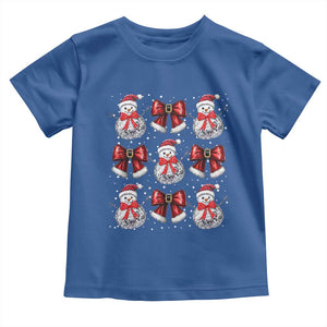 Christmas Coquette Toddler T Shirt Girly Xmas Disco Snowman Bow TS10 Royal Blue Print Your Wear