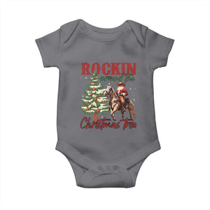 Western Christmas Baby Onesie Vintage 90s Cowboy Santa Claus Xmas Tree TS10 Charcoal Print Your Wear