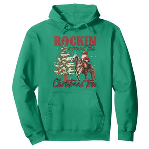 Western Christmas Hoodie Vintage 90s Cowboy Santa Claus Xmas Tree TS10 Irish Green Print Your Wear