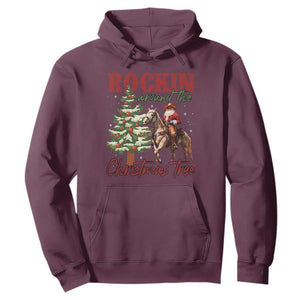 Western Christmas Hoodie Vintage 90s Cowboy Santa Claus Xmas Tree TS10 Maroon Print Your Wear
