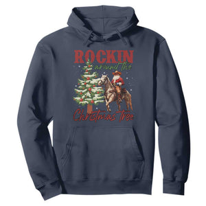 Western Christmas Hoodie Vintage 90s Cowboy Santa Claus Xmas Tree TS10 Navy Print Your Wear