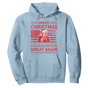 Christmas Trump Hoodie Funny Xmas Santa Trump Make Christmas Great Again Ugly Sweater TS10 Light Blue Print Your Wear