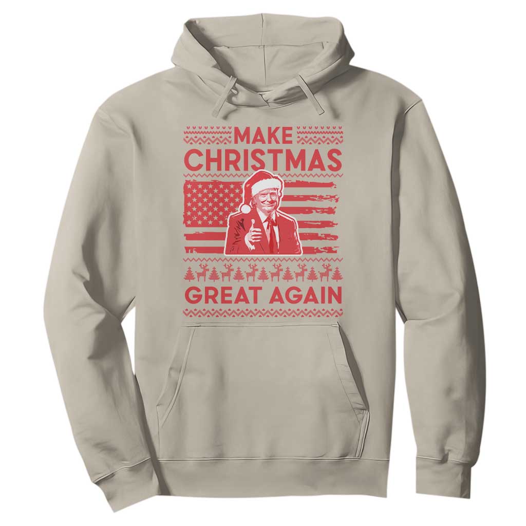 Christmas Trump Hoodie Funny Xmas Santa Trump Make Christmas Great Again Ugly Sweater TS10 Sand Print Your Wear