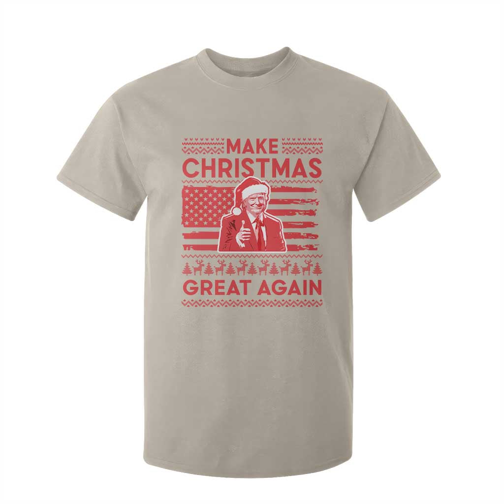 Christmas Trump T Shirt For Kid Funny Xmas Santa Trump Make Christmas Great Again Ugly Sweater TS10 Sand Print Your Wear