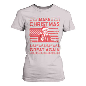 Christmas Trump T Shirt For Women Funny Xmas Santa Trump Make Christmas Great Again Ugly Sweater TS10 Ice Gray Print Your Wear