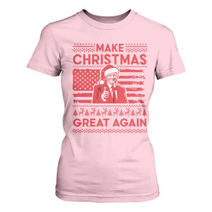 Christmas Trump T Shirt For Women Funny Xmas Santa Trump Make Christmas Great Again Ugly Sweater TS10 Light Pink Print Your Wear