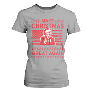 Christmas Trump T Shirt For Women Funny Xmas Santa Trump Make Christmas Great Again Ugly Sweater TS10 Sport Gray Print Your Wear