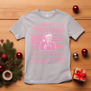 Christmas Trump Pink T Shirt Funny Xmas Santa Trump Make Christmas Great Again Ugly Sweater TS10 Ice Gray Print Your Wear