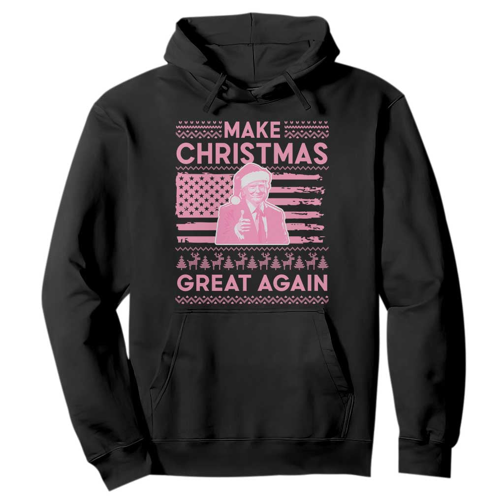 Christmas Trump Pink Hoodie Funny Xmas Santa Trump Make Christmas Great Again Ugly Sweater TS10 Black Print Your Wear