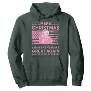 Christmas Trump Pink Hoodie Funny Xmas Santa Trump Make Christmas Great Again Ugly Sweater TS10 Dark Forest Green Print Your Wear