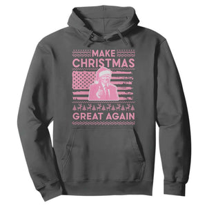 Christmas Trump Pink Hoodie Funny Xmas Santa Trump Make Christmas Great Again Ugly Sweater TS10 Dark Heather Print Your Wear