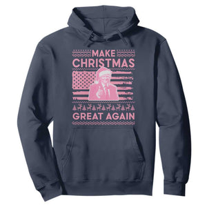 Christmas Trump Pink Hoodie Funny Xmas Santa Trump Make Christmas Great Again Ugly Sweater TS10 Navy Print Your Wear