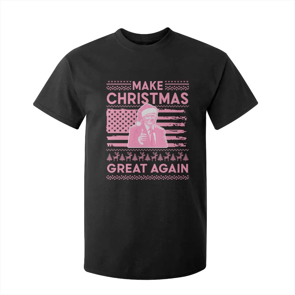 Christmas Trump Pink T Shirt For Kid Funny Xmas Santa Trump Make Christmas Great Again Ugly Sweater TS10 Black Print Your Wear
