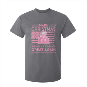 Christmas Trump Pink T Shirt For Kid Funny Xmas Santa Trump Make Christmas Great Again Ugly Sweater TS10 Charcoal Print Your Wear