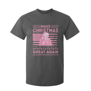 Christmas Trump Pink T Shirt For Kid Funny Xmas Santa Trump Make Christmas Great Again Ugly Sweater TS10 Dark Heather Print Your Wear