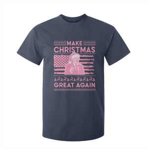 Christmas Trump Pink T Shirt For Kid Funny Xmas Santa Trump Make Christmas Great Again Ugly Sweater TS10 Navy Print Your Wear