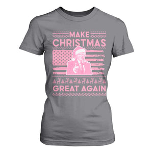 Christmas Trump Pink T Shirt For Women Funny Xmas Santa Trump Make Christmas Great Again Ugly Sweater TS10 Charcoal Print Your Wear