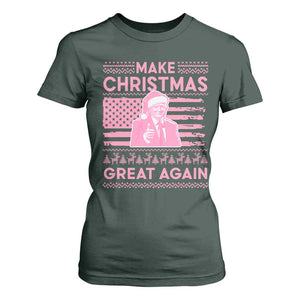 Christmas Trump Pink T Shirt For Women Funny Xmas Santa Trump Make Christmas Great Again Ugly Sweater TS10 Dark Forest Green Print Your Wear