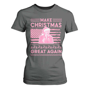 Christmas Trump Pink T Shirt For Women Funny Xmas Santa Trump Make Christmas Great Again Ugly Sweater TS10 Dark Heather Print Your Wear