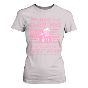 Christmas Trump Pink T Shirt For Women Funny Xmas Santa Trump Make Christmas Great Again Ugly Sweater TS10 Ice Gray Print Your Wear
