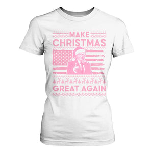Christmas Trump Pink T Shirt For Women Funny Xmas Santa Trump Make Christmas Great Again Ugly Sweater TS10 White Print Your Wear