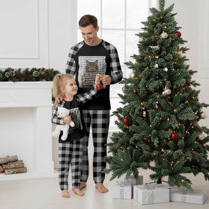 Funny Cat Plaid Pajama Set Mugshot I Knocked Down The Xmas Tree TS10 White Plaid Print Your Wear