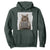 Funny Cat Christmas Hoodie Mugshot I Knocked Down The Xmas Tree TS10 Dark Forest Green Print Your Wear