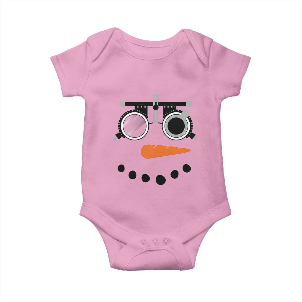 Christmas Optometry Baby Onesie Funny Snowman Optometrist Eye Doctor Ophthalmologist TS10 Light Pink Print Your Wear