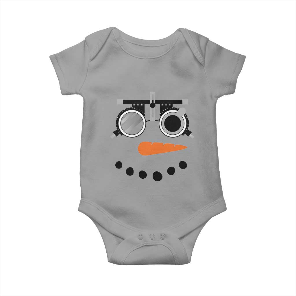 Christmas Optometry Baby Onesie Funny Snowman Optometrist Eye Doctor Ophthalmologist TS10 Sport Gray Print Your Wear