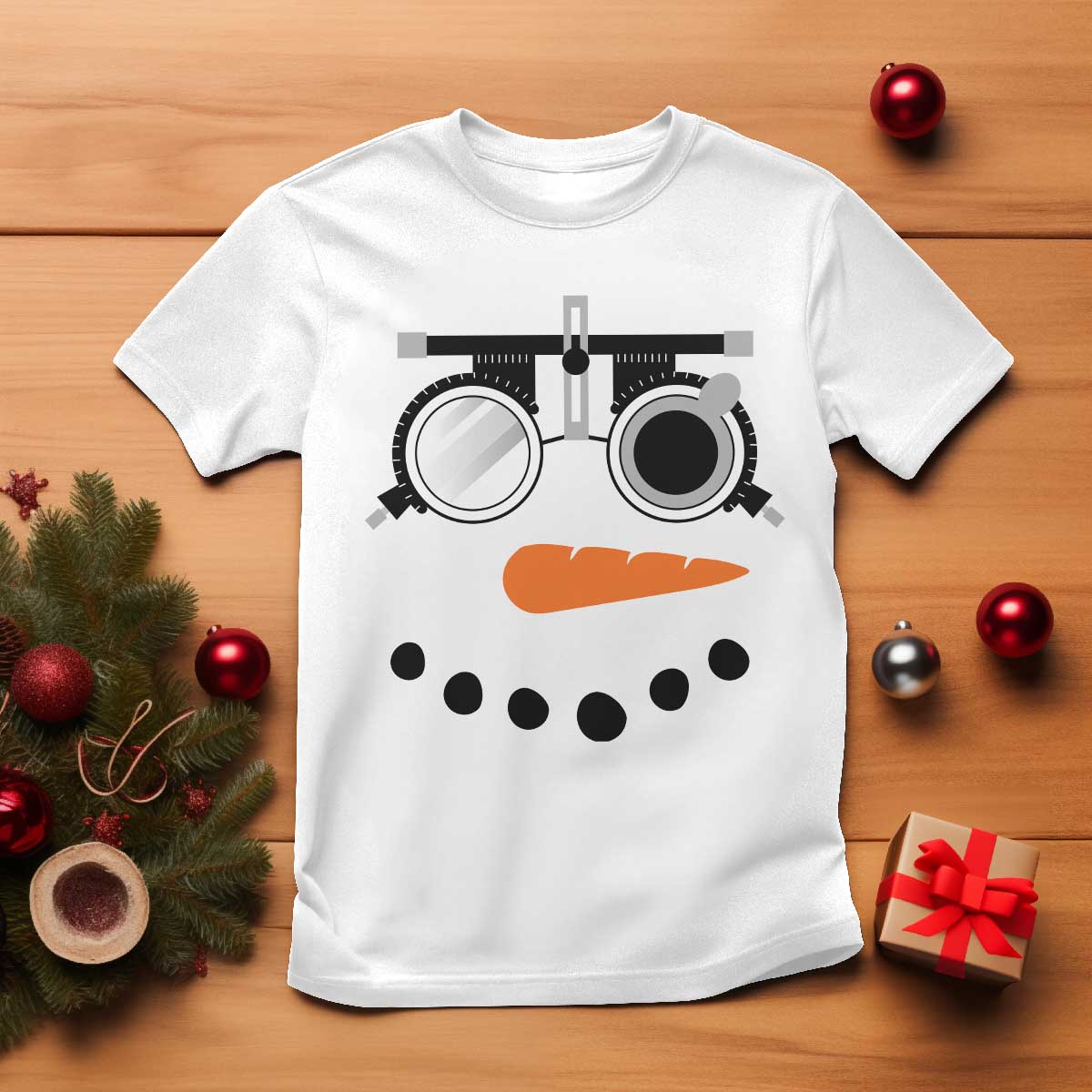 Christmas Optometry T Shirt Funny Snowman Optometrist Eye Doctor Ophthalmologist TS10 White Print Your Wear