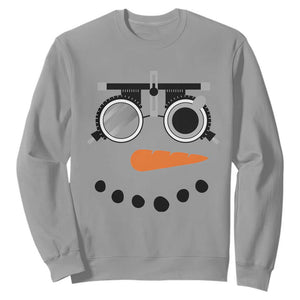 Christmas Optometry Sweatshirt Funny Snowman Optometrist Eye Doctor Ophthalmologist TS10 Sport Gray Print Your Wear