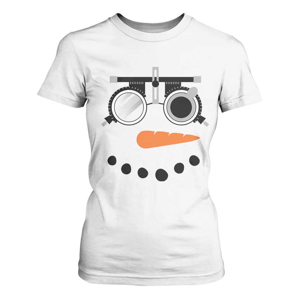 Christmas Optometry T Shirt For Women Funny Snowman Optometrist Eye Doctor Ophthalmologist TS10 White Print Your Wear