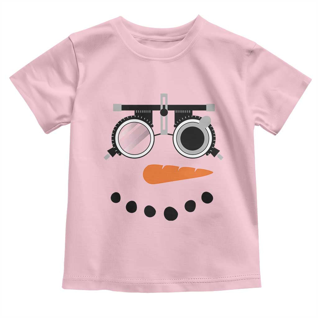 Christmas Optometry Toddler T Shirt Funny Snowman Optometrist Eye Doctor Ophthalmologist TS10 Light Pink Print Your Wear