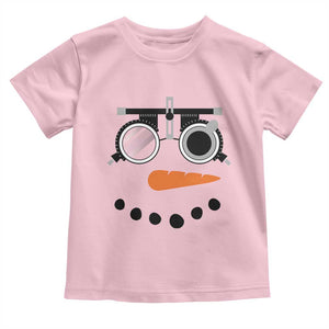 Christmas Optometry Toddler T Shirt Funny Snowman Optometrist Eye Doctor Ophthalmologist TS10 Light Pink Print Your Wear