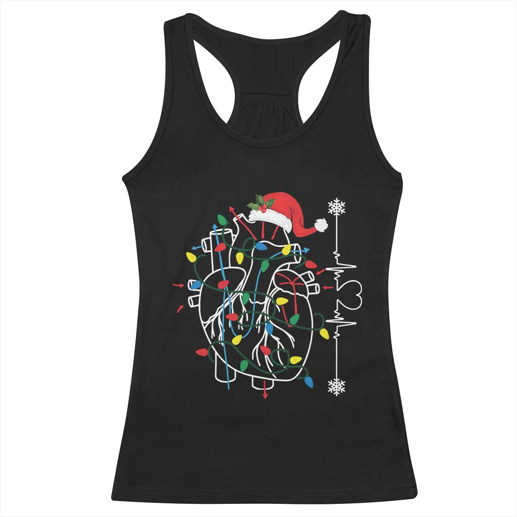 Christmas Cardiac Nurse Racerback Tank Top Anatomical Xmas Heart Anatomy TS10 Black Print Your Wear