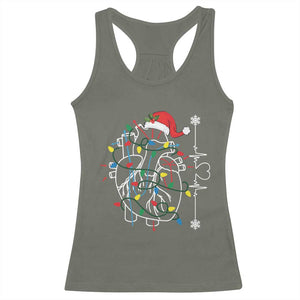 Christmas Cardiac Nurse Racerback Tank Top Anatomical Xmas Heart Anatomy TS10 Military Green Print Your Wear