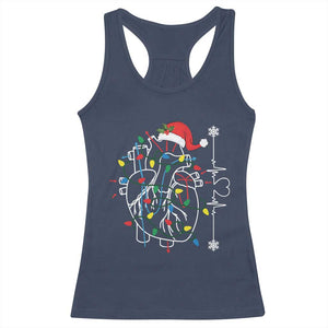 Christmas Cardiac Nurse Racerback Tank Top Anatomical Xmas Heart Anatomy TS10 Navy Print Your Wear