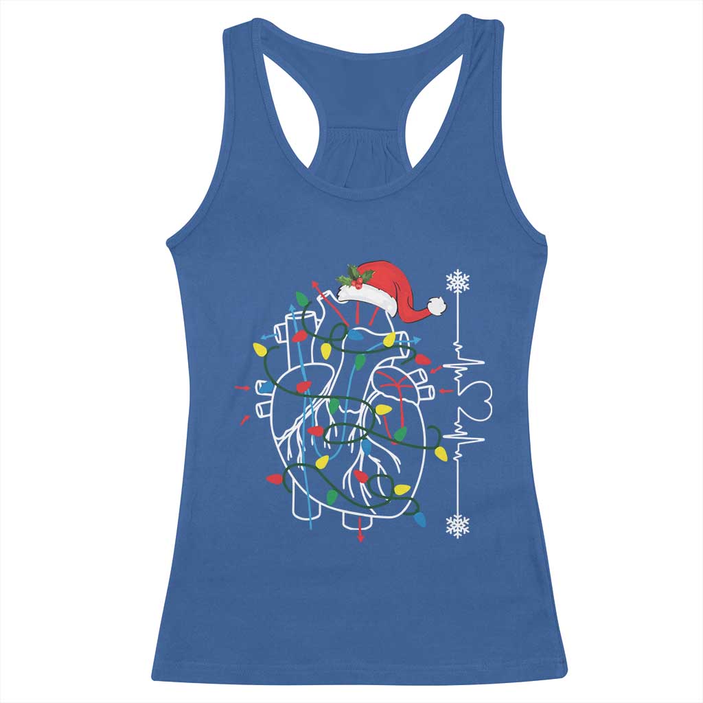 Christmas Cardiac Nurse Racerback Tank Top Anatomical Xmas Heart Anatomy TS10 Royal Blue Print Your Wear