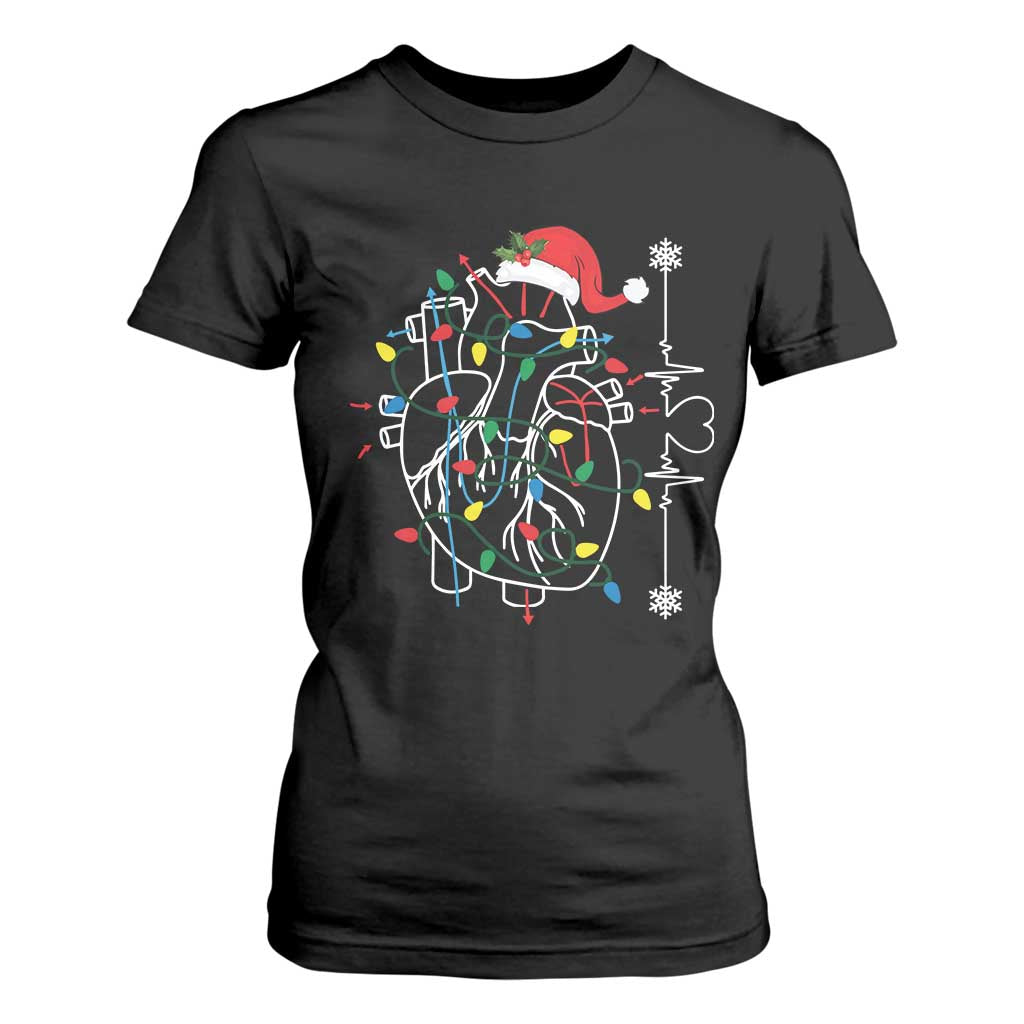 Christmas Cardiac Nurse T Shirt For Women Anatomical Xmas Heart Anatomy TS10 Black Print Your Wear