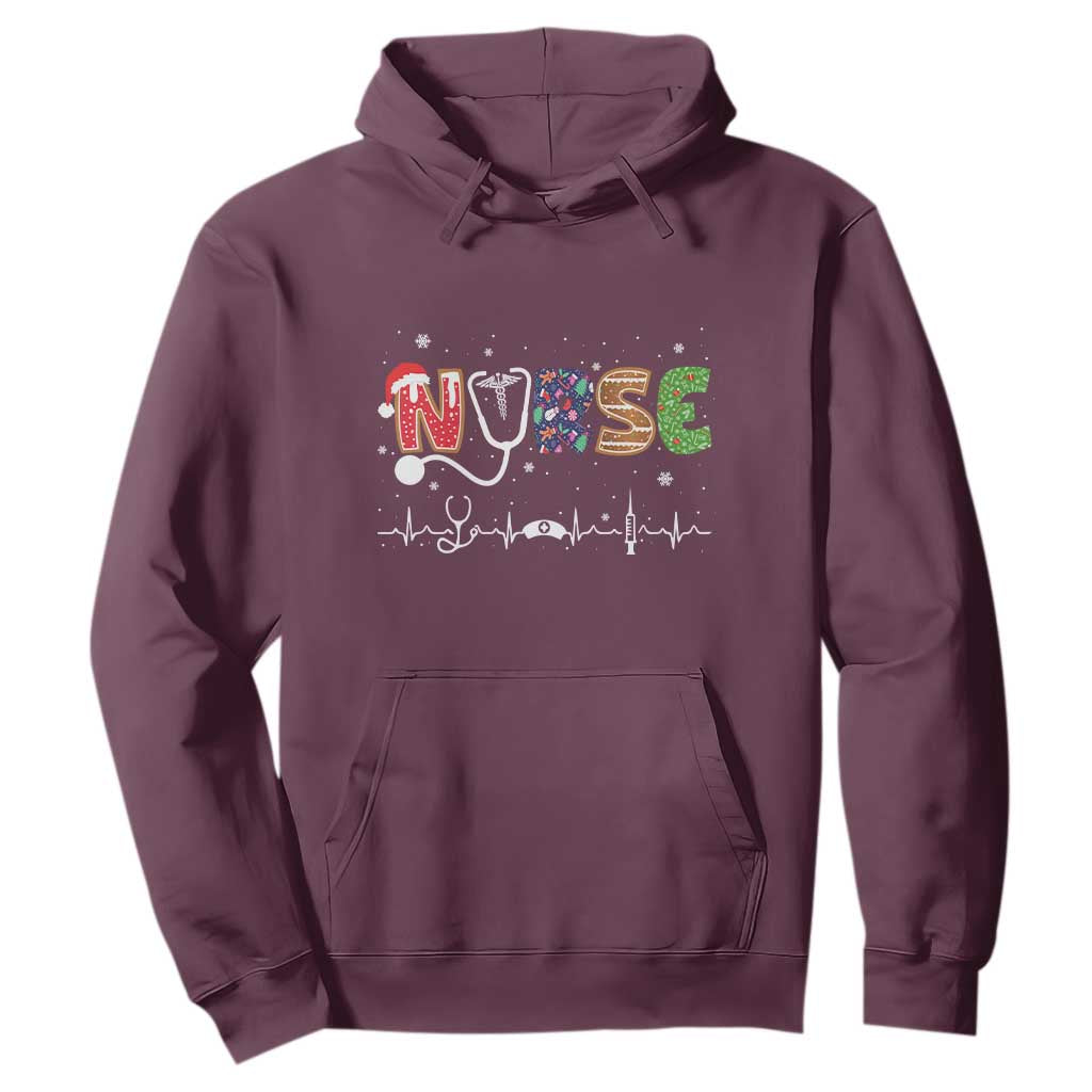 Nurse Christmas Hoodie Nursing RN LPN NP Nicu Xmas Gift TS10 Maroon Print Your Wear