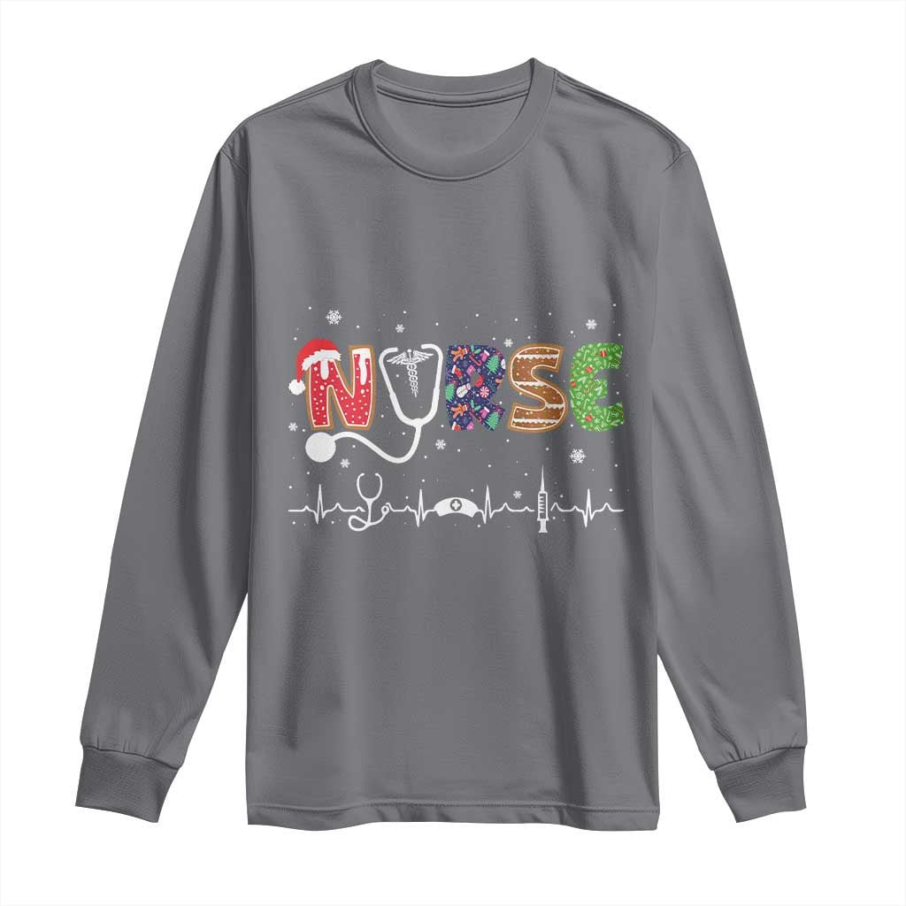 Nurse Christmas Long Sleeve Shirt Nursing RN LPN NP Nicu Xmas Gift TS10 Charcoal Print Your Wear