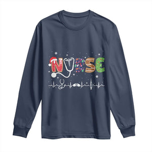 Nurse Christmas Long Sleeve Shirt Nursing RN LPN NP Nicu Xmas Gift TS10 Navy Print Your Wear