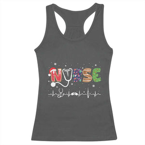 Nurse Christmas Racerback Tank Top Nursing RN LPN NP Nicu Xmas Gift TS10 Dark Heather Print Your Wear