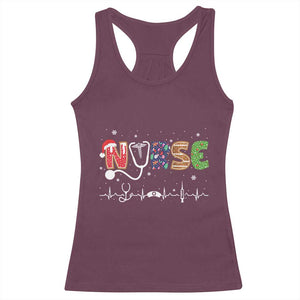 Nurse Christmas Racerback Tank Top Nursing RN LPN NP Nicu Xmas Gift TS10 Maroon Print Your Wear
