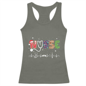 Nurse Christmas Racerback Tank Top Nursing RN LPN NP Nicu Xmas Gift TS10 Military Green Print Your Wear